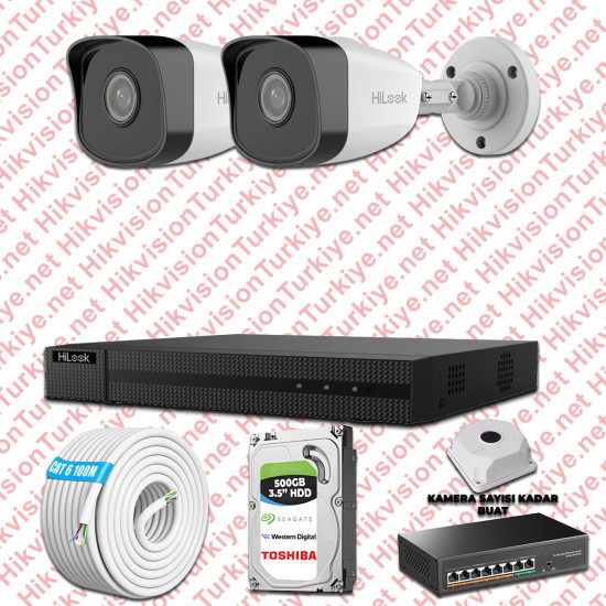 Hilook İp Kamera Seti 1080p Fullhd 2 Güvenlik Kamerası